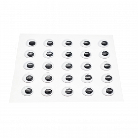 Глазки бегающие круглые на клеевой основе 12мм, 25шт/упак, ч/б, Astra&Craft