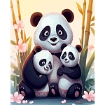 S069 - Набор для рисования по номерам 'Милые панды', 40*50см, Cristyle