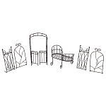 Мебель для куклы, 6 предметов (скамейка, мини-изгородь (4 элемента), мини-балкончик), Astra&Craft