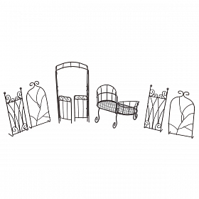 Мебель для куклы, 6 предметов (скамейка, мини-изгородь (4 элемента), мини-балкончик), Astra&Craft