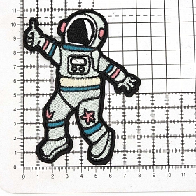 Термоаппликация 'Космонавт', голубой 8,3*11см, Hobby&Pro