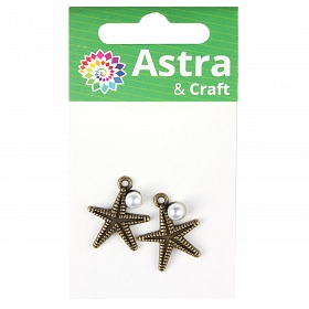 4AR038 Подвеска металлическая морская звезда 2шт/упак Astra&Craft