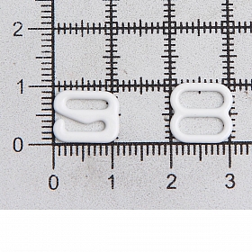 Крючки и регуляторы для бретелей бюстгальтера 8 мм, металл/эмаль, 18 шт/упак, цвет белый