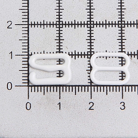 Крючки и регуляторы для бретелей бюстгальтера 10 мм, металл/эмаль, 18 шт/упак, цвет белый