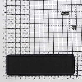 LA497 Термоаппликация прямоугольная, джинс, 145х45 мм
