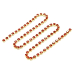 ЦС007ЗЦ3 Стразовые цепочки (золото), цвет: красный, размер 3 мм, 30 см/упак.