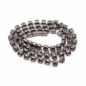 ЦС011СЦ3 Стразовые цепочки (серебро), цвет: серый, размер 3 мм, 30 см/упак.