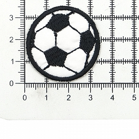 2190 Термоаппликация 'Мяч', черно-белый, 35*35мм упак/10 шт