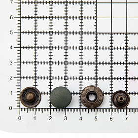 Кнопка Альфа (S-образная) 15мм шляпка пластик + ответные части металл (уп.~72шт) NEW STAR