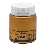 Краска акриловая ArtMetall, золото, 80мл, Wizzart