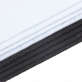 Фетр листовой мягкий черный/белый, 1.0мм, 20х30см, 8шт/упак, Astra&Craft