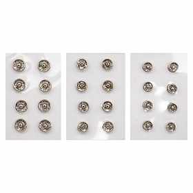 76201 Кнопки пришивные ассорти, 5-6-7мм, металл, серебристый, 24 шт PONY