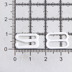 Крючки и регуляторы для бретелей бюстгальтера 12 мм, металл/эмаль, 18 шт/упак, цвет белый