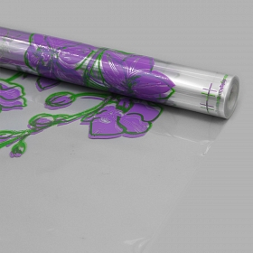 Пленка прозрачная с рисунком Орхидея сиреневая 70см*9,14м +/- 5%