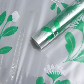 Пленка 'Полевые цветы' прозрачная двухцветная, зеленая, 70см*9,14м +/- 5%