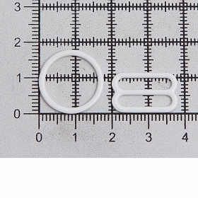 Кольца и регуляторы для бретелей бюстгальтера 15 мм, металл/эмаль, 20 шт/упак, цвет белый