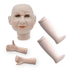 AR909 Набор для изготовления декоративной куклы 'Бабушка' - голова, 2 руки, 2 ноги, фарфоровые 12см
