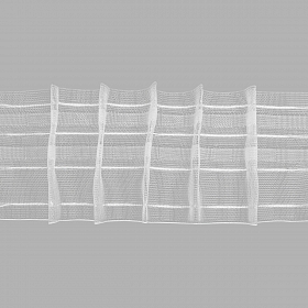 8120-ДП Тесьма шторная 1/2 'Параллельная складка' (2 ряда петель, 3 шнура) 80мм*100м, прозрачный