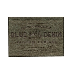922003 Термоаппликация ярлык 48*70мм 'BLUE DENIM', искусств.кожа (замша), оливковый, 1шт/упак, Prym