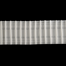 C180 Тесьма шторная 1/2,5 'Параллельная складка' (3 ряда петель, 2 шнура) 80мм*50м, белый