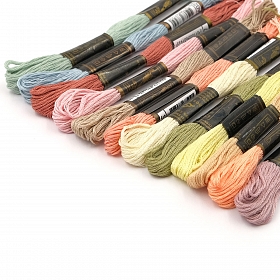 Набор мулине для вышивания и рукоделия 'Пастель №1', 12 шт по 8м, 12 цветов, Bestex