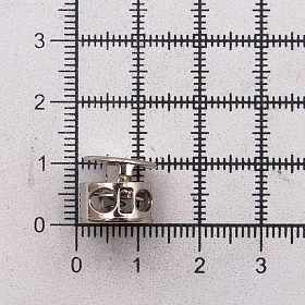 MFR08 Фиксатор для шнура 10,5*11,8мм, 2 отверстия d-3,7мм, металл, Silver (серебристый)
