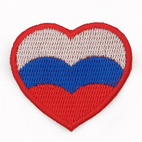 8009 Термоаппликация 'Флаг-сердце', красный, 54*45мм упак/10 шт