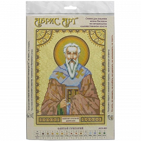 ACK-081 Схема для вышивки иконы бисером на натуральном художественном холсте 'Святой Григорий' 17*23см