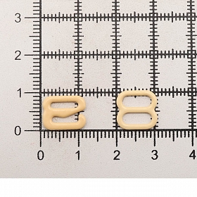 Крючки и регуляторы для бретелей бюстгальтера 8 мм, металл/эмаль, 18 шт/упак, цвет телесный