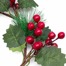 XY18-893 Венок из сосновых веток с ягодами и листьями, d27см