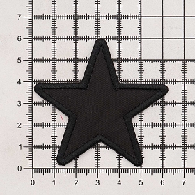016 Термоаппликация 'Звезда', черный, 60*59мм упак/10 шт
