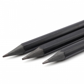 84860/12 Набор карандашей HB, корпус черный пластиковый, с неоновой резинкой, 12шт