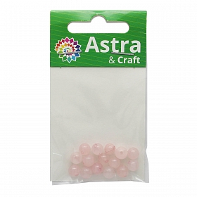 4AR324 Бусины, розовый кварц 6мм, 15шт/упак, Astra&Craft