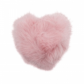 FRW-8P233 Помпон-сердце из искусственного меха (кролик), d-10см, цв. нежно-розовый, 2шт/упак