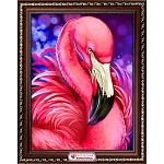 АЖ-1869 Алмазная мозаика 'Яркий фламинго' 30*40см