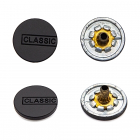 95221 Кнопка 5/15 (S-образная) 'CLASSIC' 15мм (A) цв.металл, черный матовый BIG
