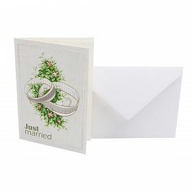 MWA03 Поздравительная открытка с конвертом 'На свадьбу' на английском языке, 12*17 см