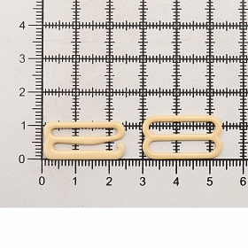 Крючки и регуляторы для бретелей бюстгальтера 20 мм, металл/эмаль, 18 шт/упак, цвет телесный