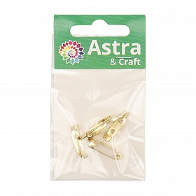 4AR2012 Булавка основа для броши, 2 см, цвет золото, 5 шт/упак, Astra&Craft