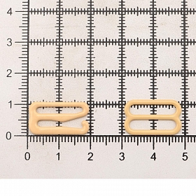Крючки и регуляторы для бретелей бюстгальтера 15 мм, металл/эмаль, 18 шт/упак, цвет телесный