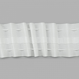 C22 Тесьма шторная нефикс. 'Параллельная складка' (1 ряд петель, 2 шнура) 40мм*100м, белый