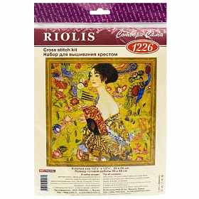 1226 Набор для вышивания Риолис по мотивам картины Г. Климта 'Дама с веером', 35*35 см