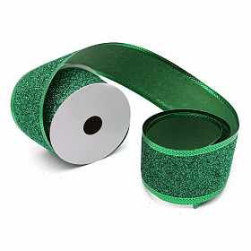 QR-003 Лента упаковочная (с глиттером) зеленый 5см*10м