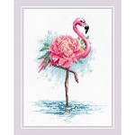 2117 Набор для вышивания Риолис 'Цветущий фламинго' 18*24 см