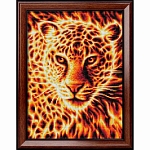 АЖ-1849 Алмазная мозаика 'Огненный леопард' 30*40см