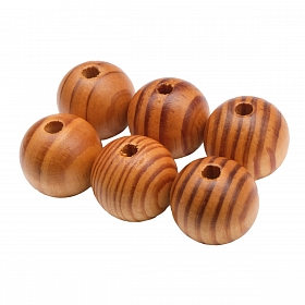 WDB0071 Бусины деревянные, кофейные, круглые, 25мм, 25гр, 6шт/упак, Astra&Craft