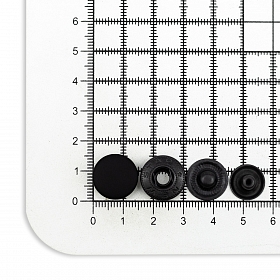 Кнопка Альфа (S-образная) 15мм металл, чер.резина + ответ.части, оксид (уп.~720шт) NEW STAR