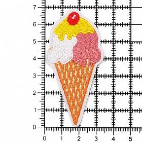Термоаппликация 'Мороженое рожок 1', 3.4*6.9см, Hobby&Pro