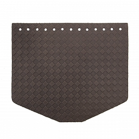 Крышечка для сумки Ромбик - клеточка, 19,4см*16,5см, дизайн №2029, 100% кожа