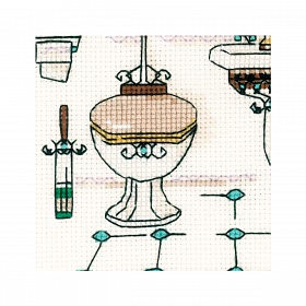 1737 Набор для вышивания Риолис 'Интерьер ванной комнаты'15*15 см